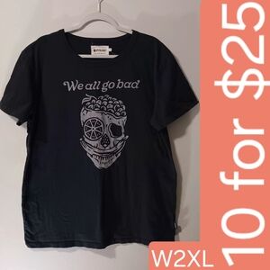 Black Graphic Tee "We All Go Bad"